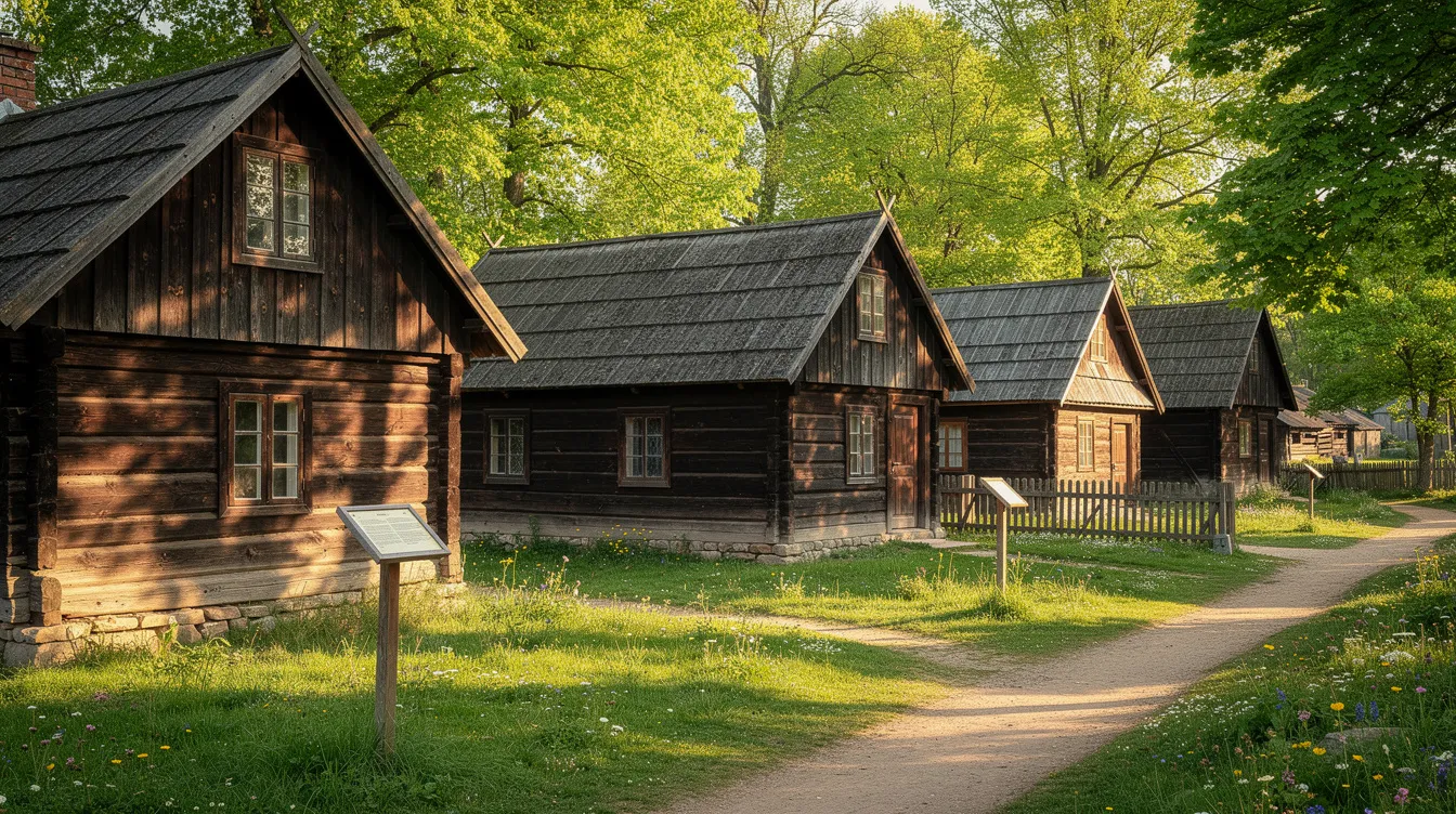 Historiska byggnader på Skansen friluftsmuseum